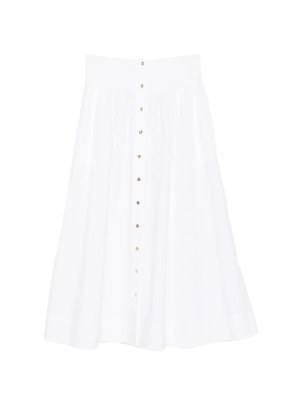 Tory Burch Romy smocked-waist skirt - Weiß