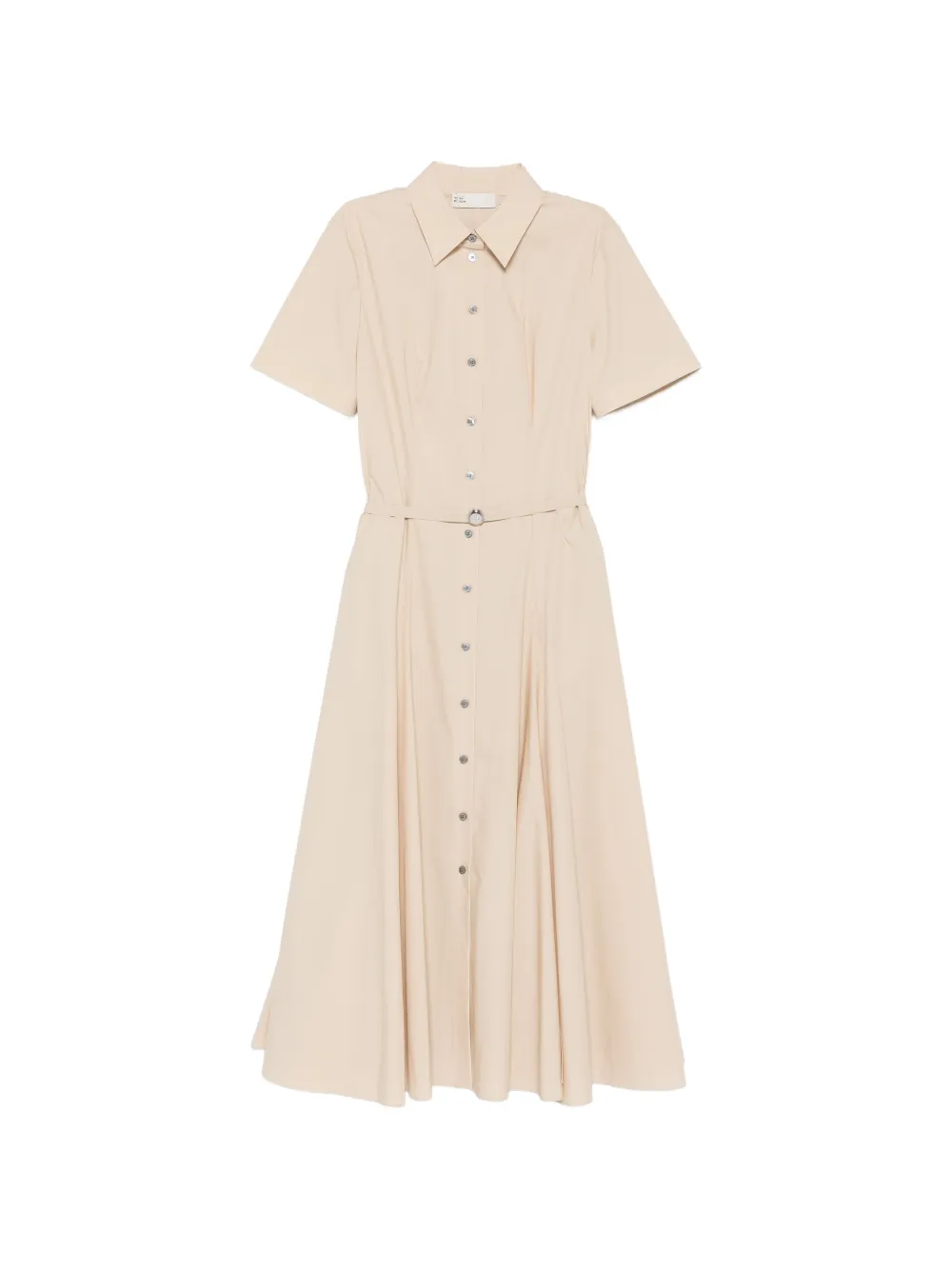 Tory Burch belted short-sleeve midi shirt dress - Toni neutri