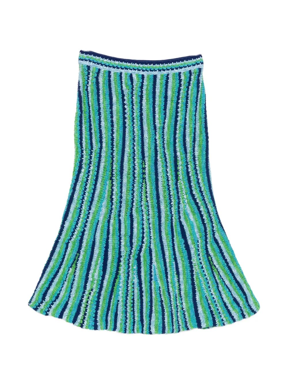 Tory Burch striped-pattern midi skirt - Blu