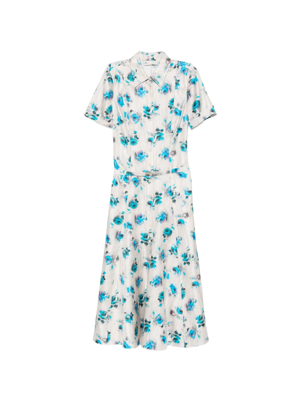 Tory Burch floral-print flared shirt dress - Weiß