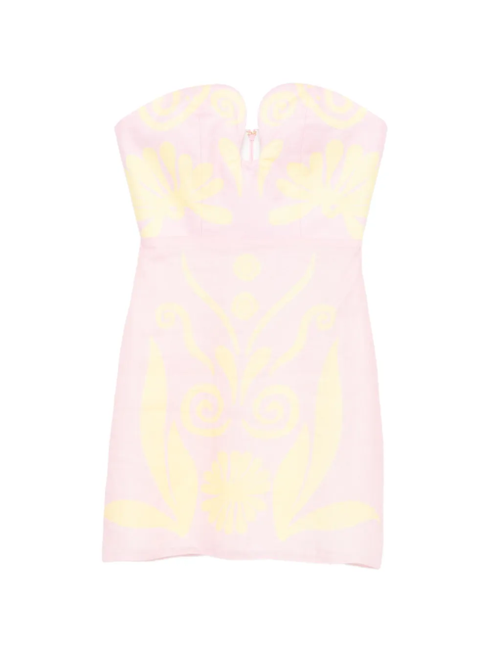 Cala de la Cruz Jolie strapless graphic-print mini dress - Rosa