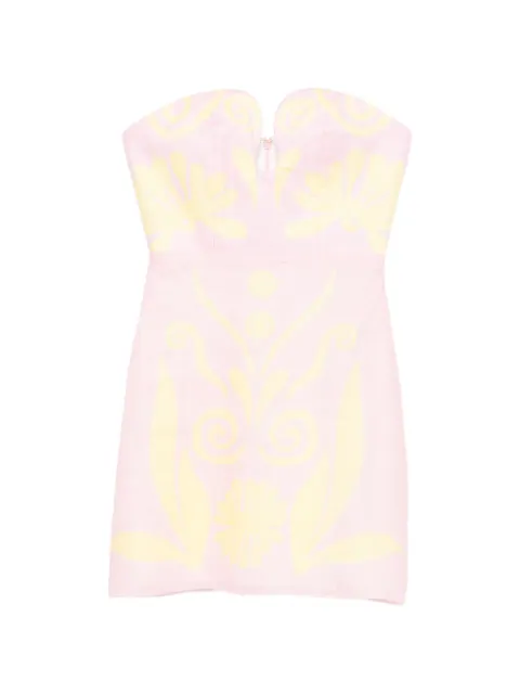 Cala de la Cruz Schulterfreies Jolie Minikleid mit grafischem Print