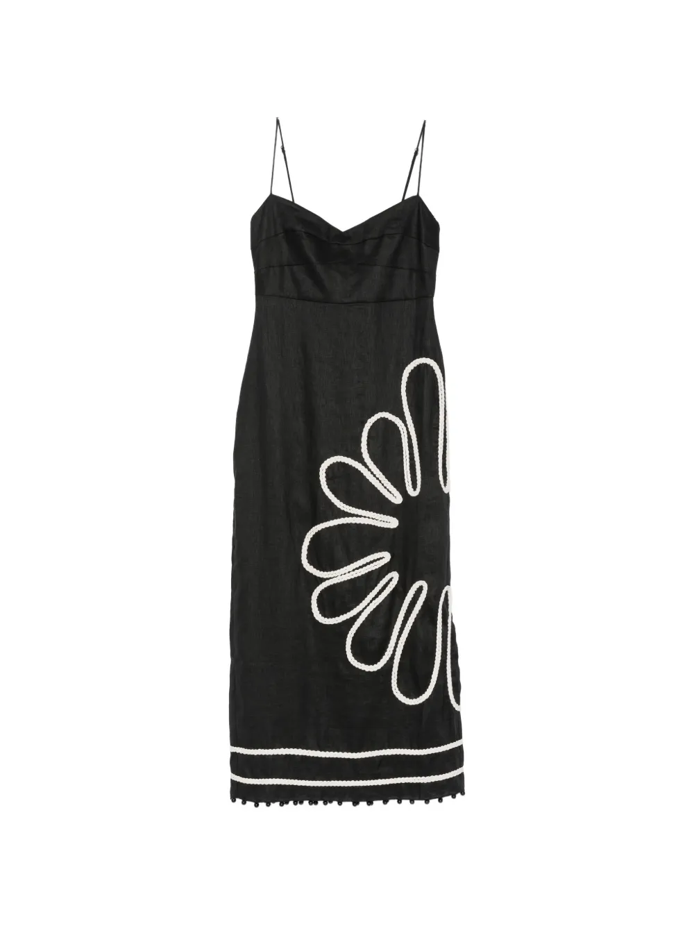 Cala de la Cruz Paloma braided-trim midi dress - Nero