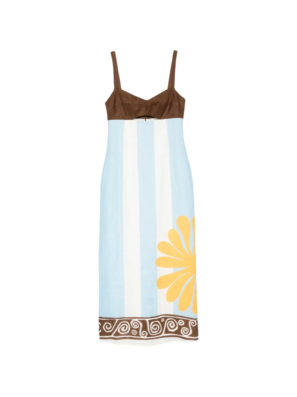 Cala de la Cruz Nara striped midi dress - Marrone