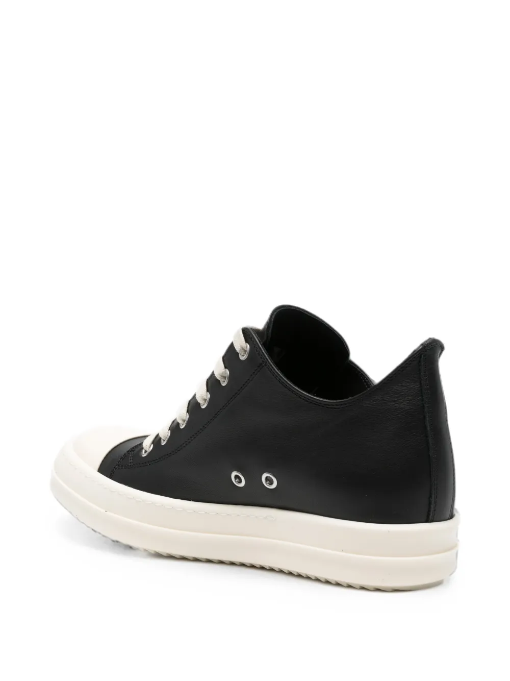 Rick Owens lace-up leather sneakers Zwart