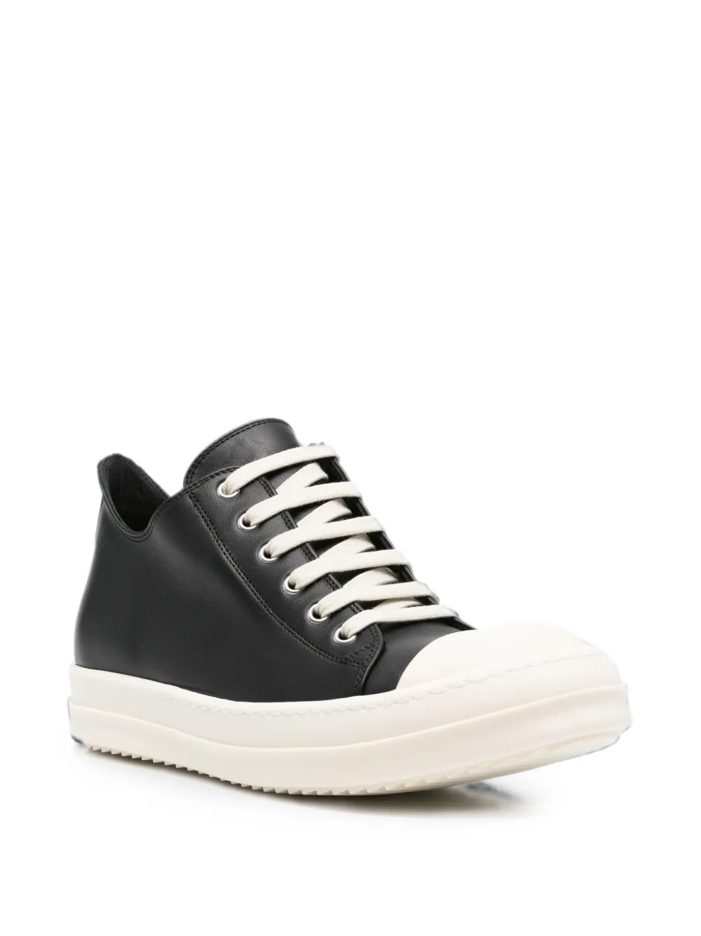 Rick Owens lace-up leather sneakers Zwart