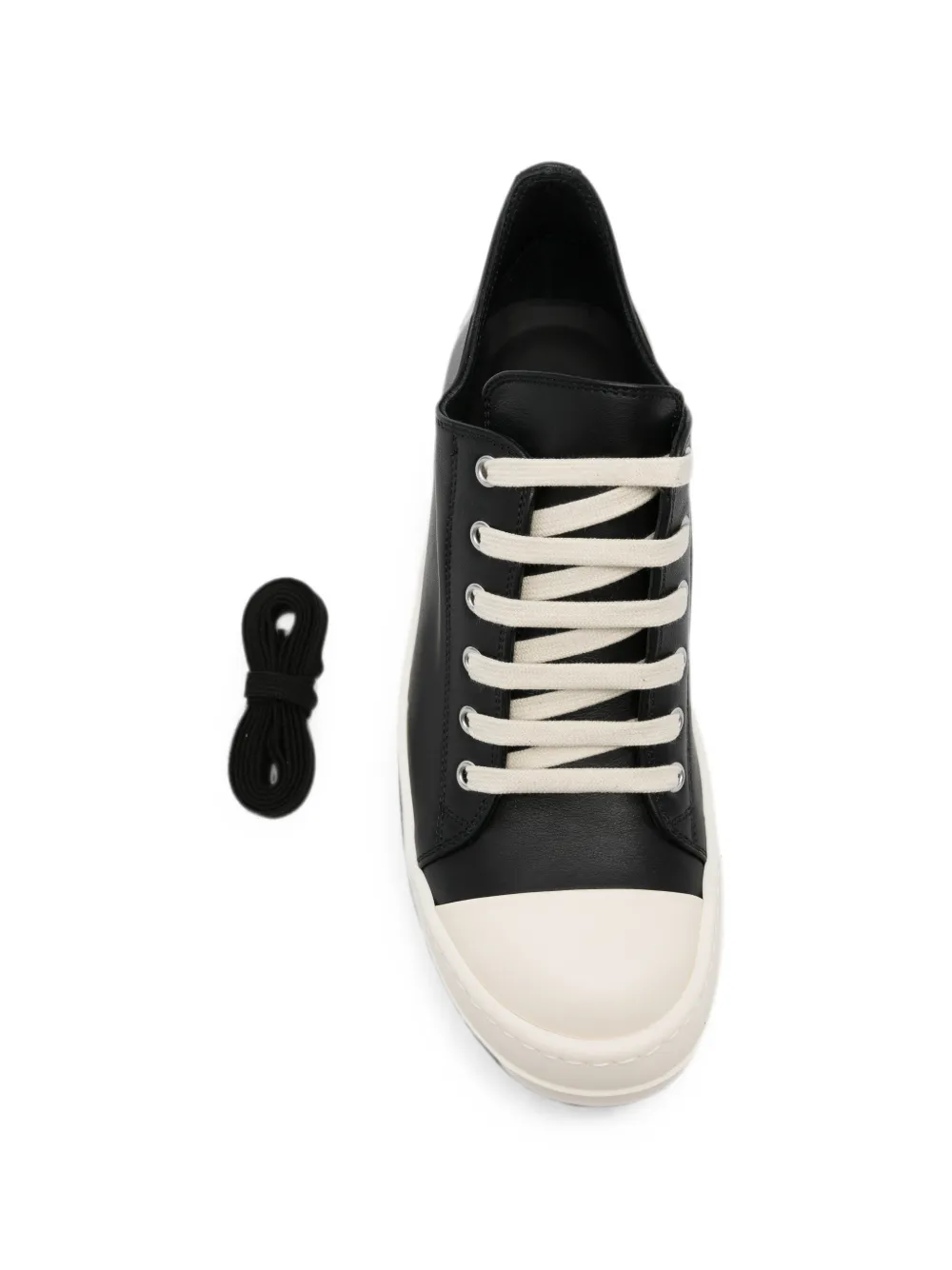 Rick Owens lace-up leather sneakers Zwart