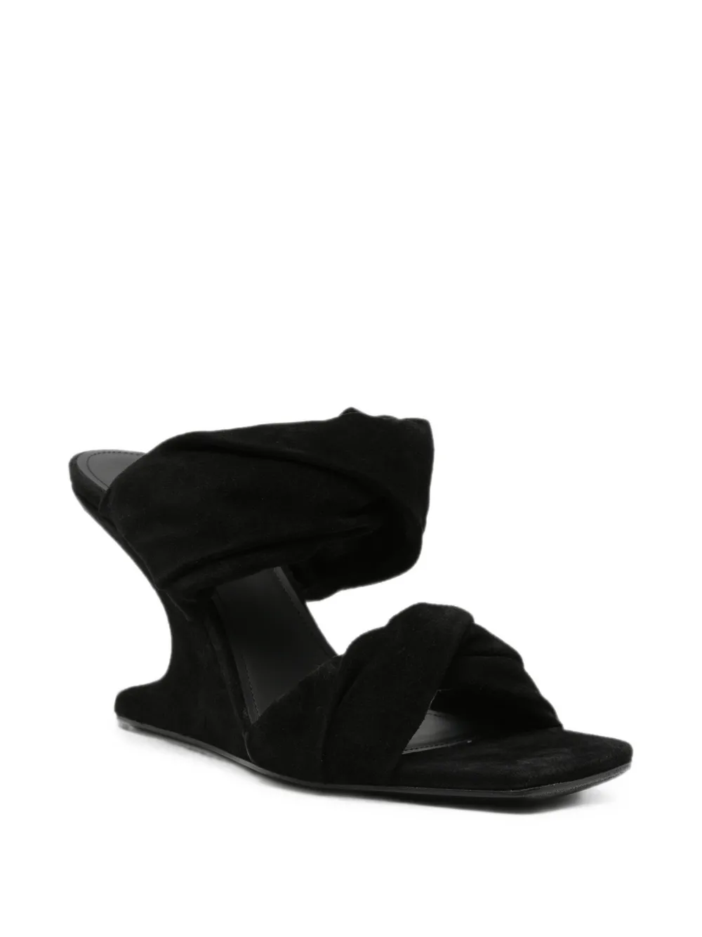 Rick Owens Cantilever suede sandals Zwart