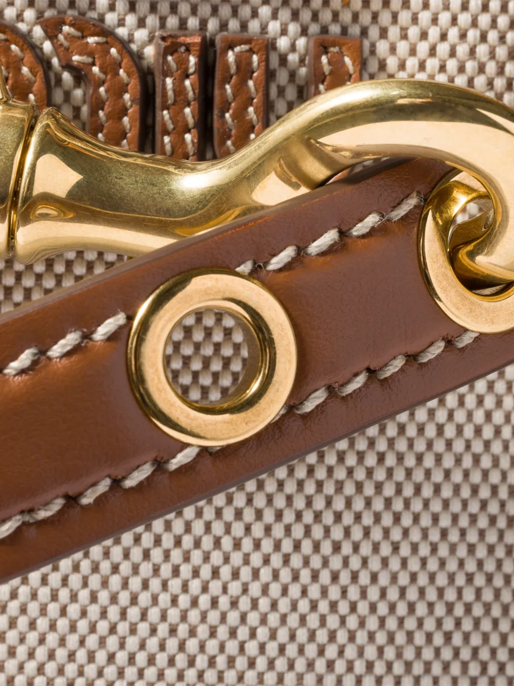 Miu Miu Aventure Canvas And Leather Bag | Neutrals | FARFETCH