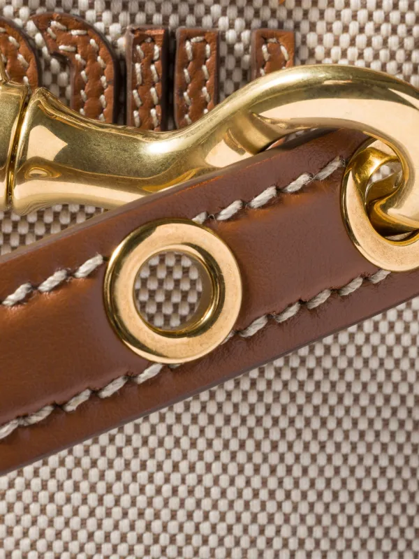 Miu Miu Aventure Canvas And Leather Bag | Neutrals | FARFETCH