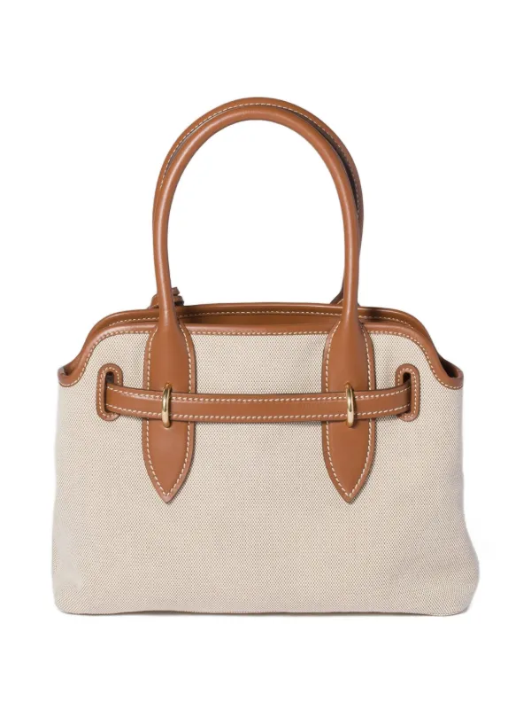Miu Miu Aventure Canvas And Leather Bag | Neutrals | FARFETCH