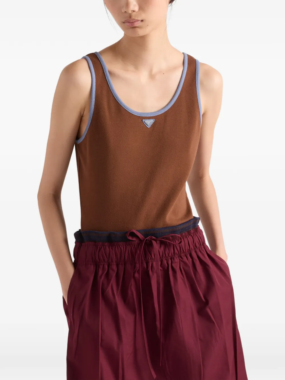 Prada Katoenen tanktop Bruin