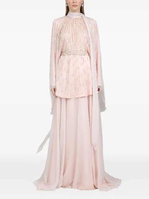 Dina Melwani beaded-embellishment maxi dress