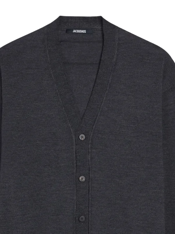 Jacquemus The J Embroidered Cardigan | Grey | FARFETCH AO