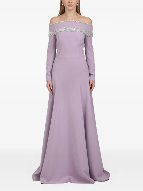 Dina Melwani robe longue à épaules dénudées