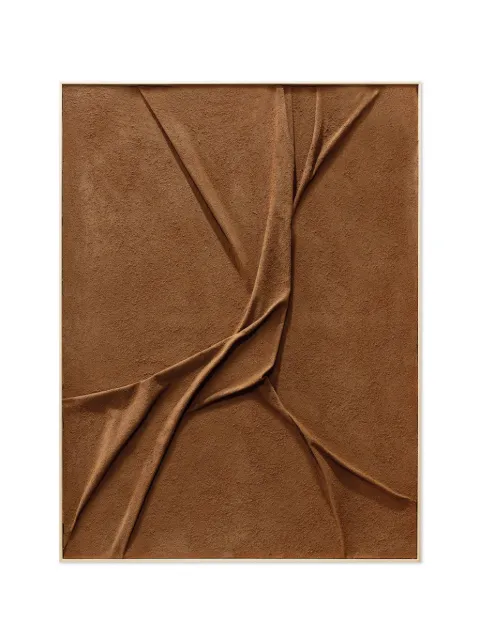 AGAVE QUADRI Leather painting in wooden frame
