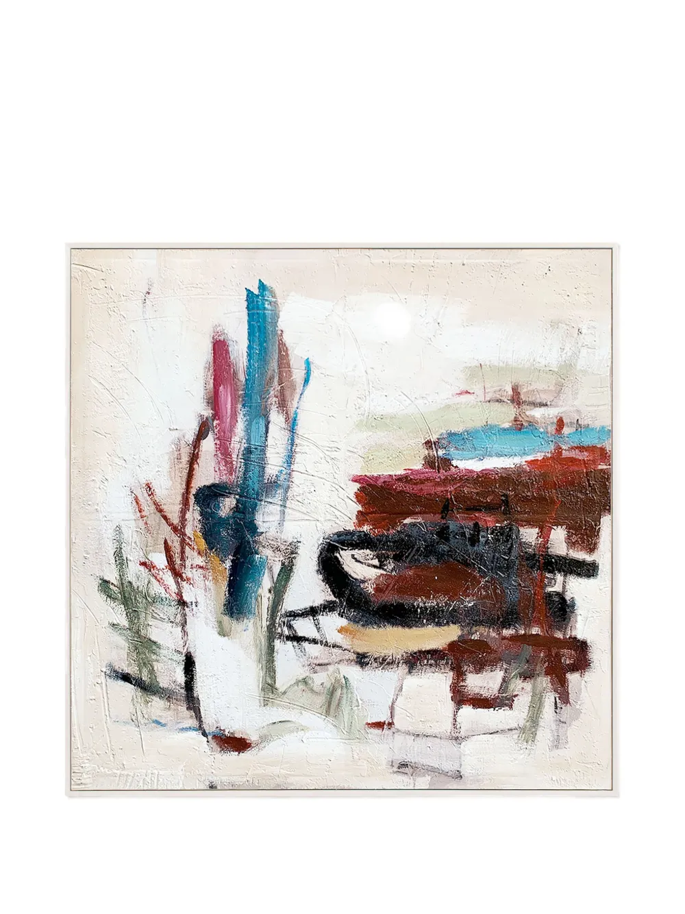 AGAVE QUADRI Focus painting in wooden frame - Toni neutri