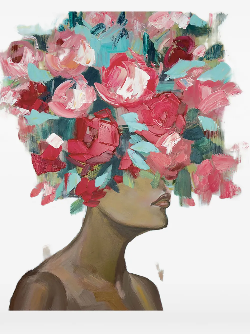 AGAVE QUADRI Avril painting in wooden frame - Blu