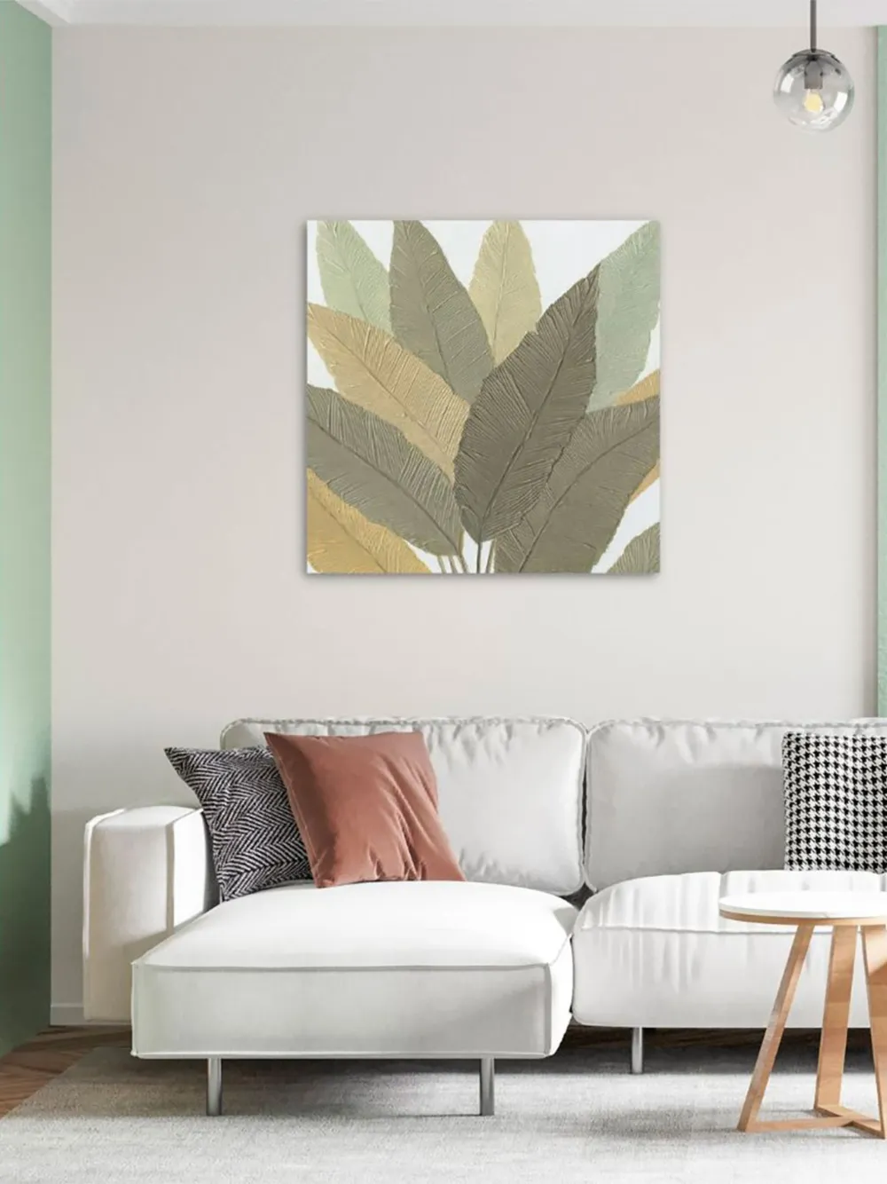  Agave Quadri Calathea Painting In Wooden Frame - Green 