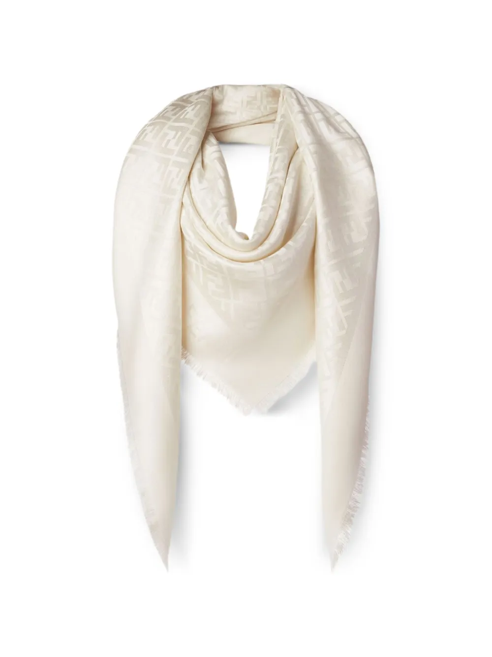 FENDI FF fringed scarf - Toni neutri