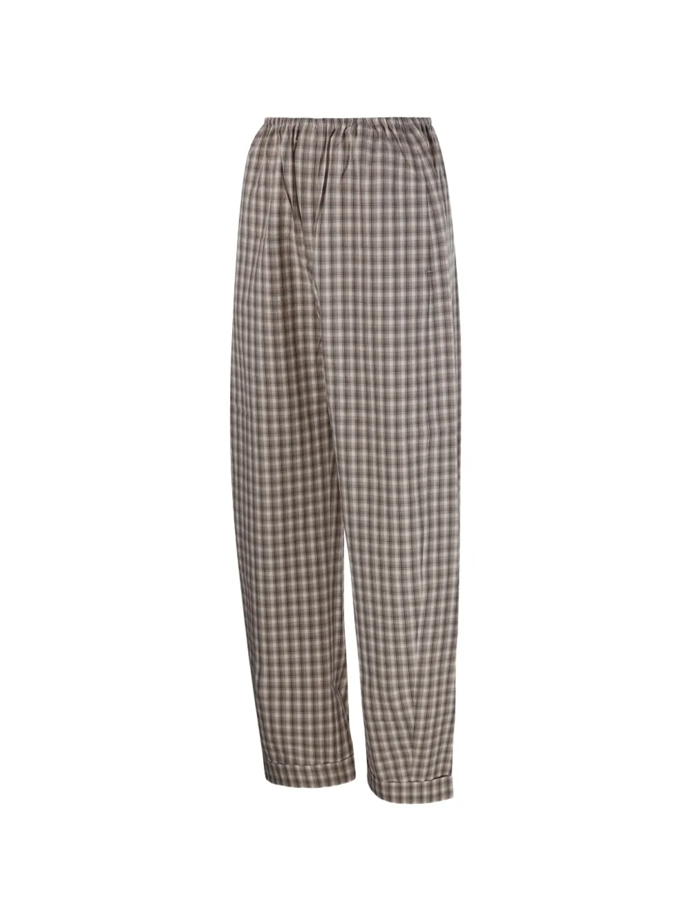 Nanushka Yayoi geruite broek Beige