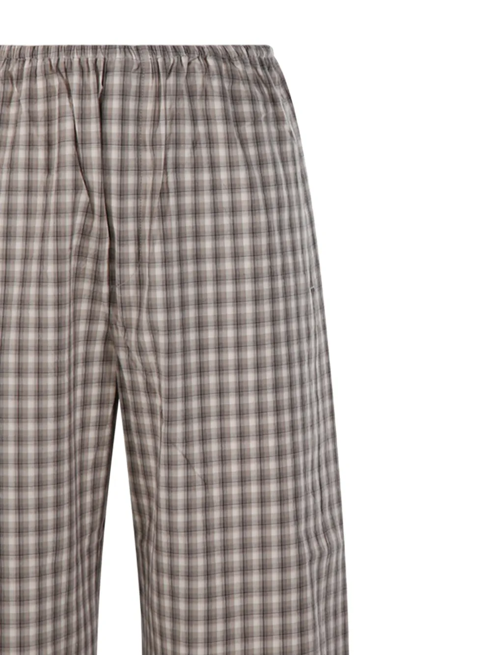 Nanushka Yayoi geruite broek Beige