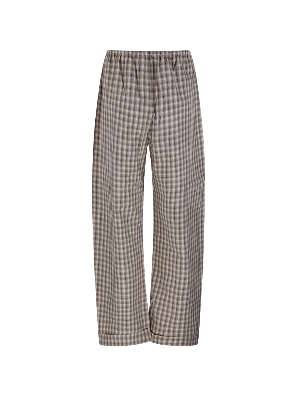 Nanushka Yayoi geruite broek Beige