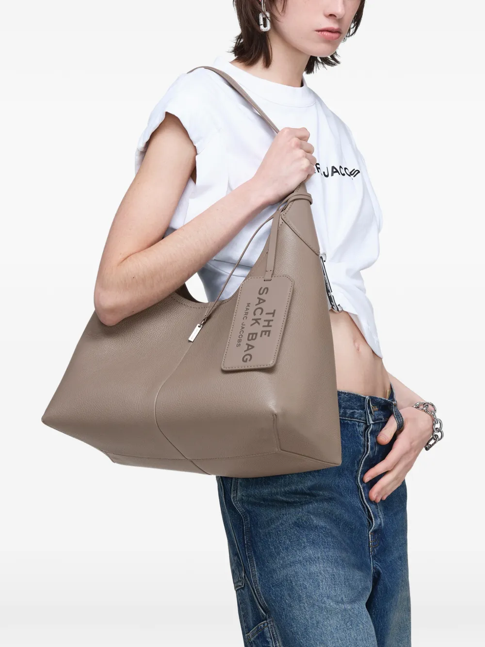 Marc Jacobs The Sack Bag leren schoudertas Beige