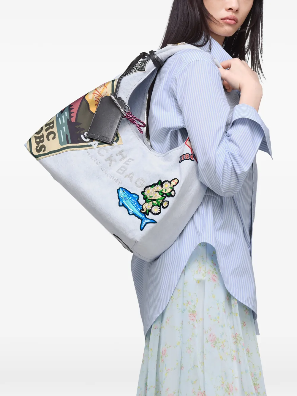 Marc Jacobs The Camp shopper met patchwork Blauw