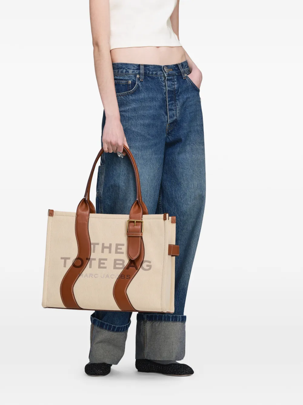 Marc Jacobs Grote The Wavy canvas shopper Beige