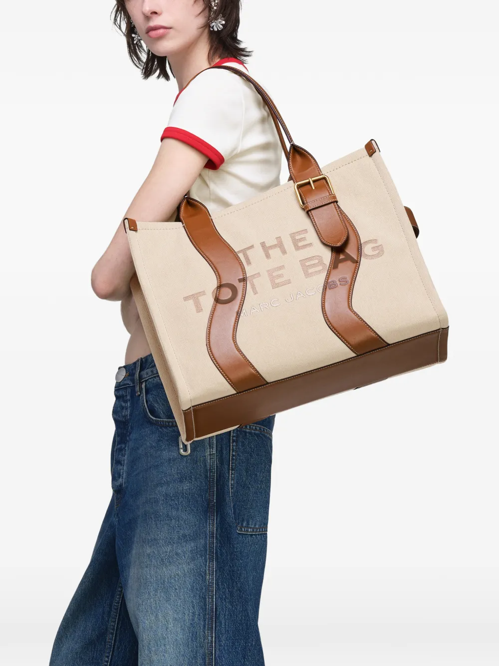 Marc Jacobs Grote The Wavy canvas shopper Beige