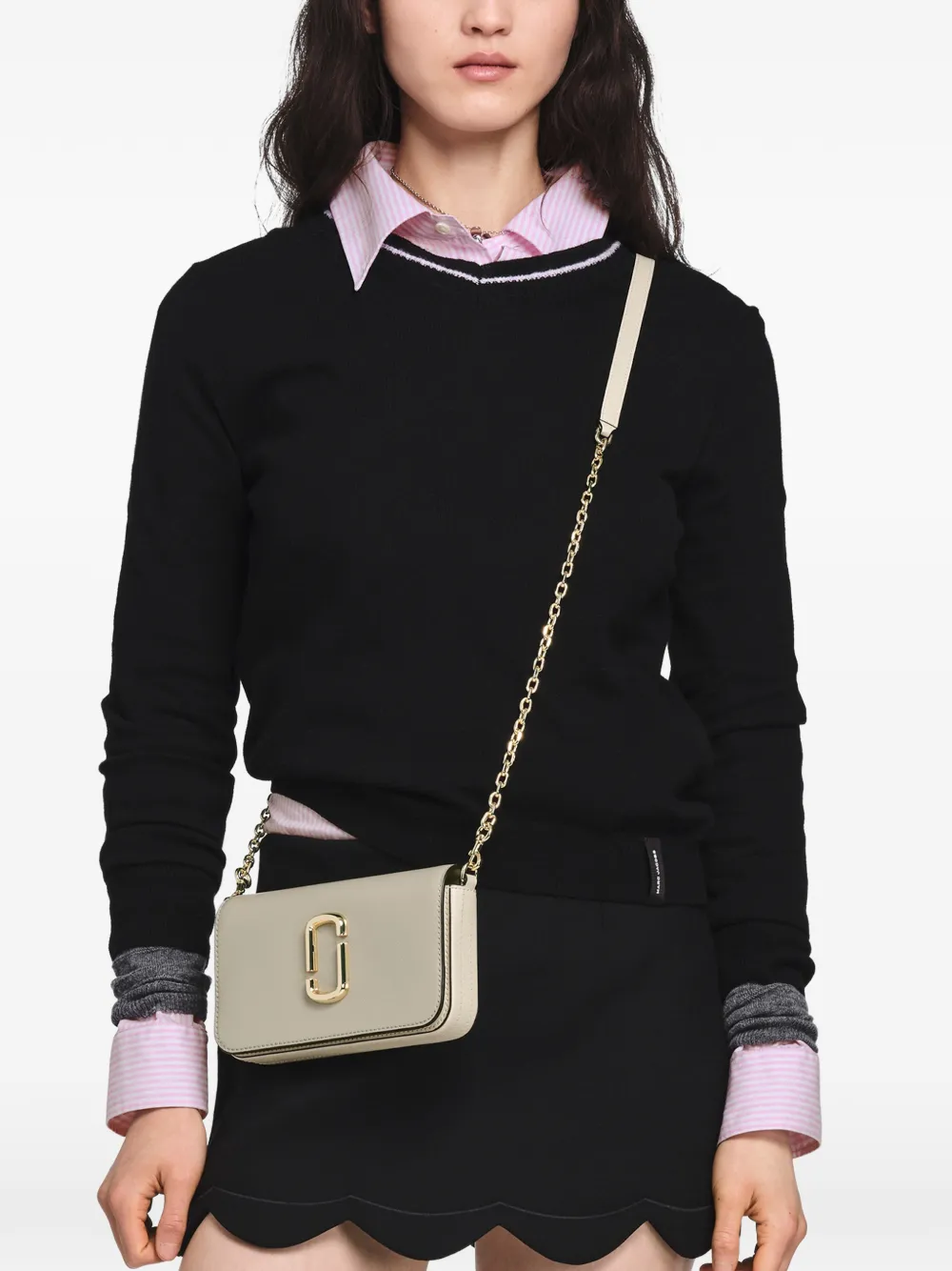 Marc Jacobs The Snapshot portemonnee met ketting Grijs