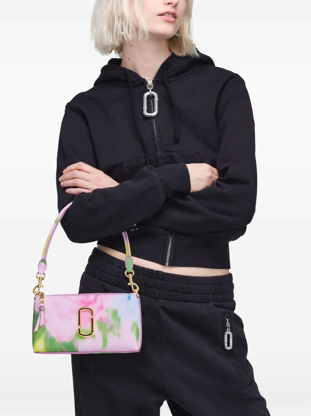 Marc Jacobs The Blured Floral Snapshot verstelbare schoudertas met bloemenprint Roze