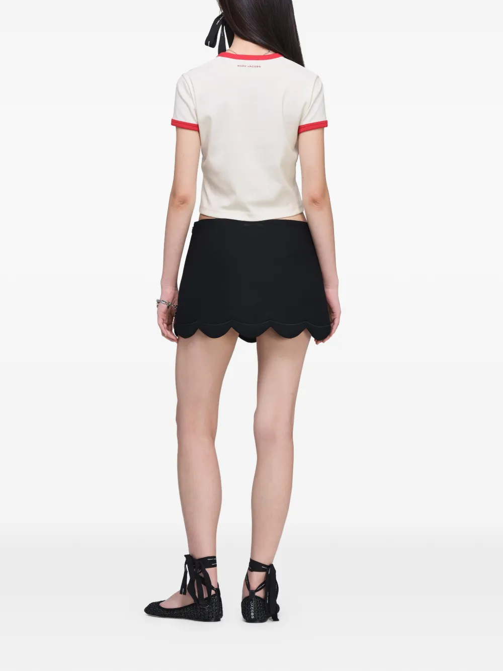 Marc Jacobs Mini-rok met geborduurde madelief Zwart