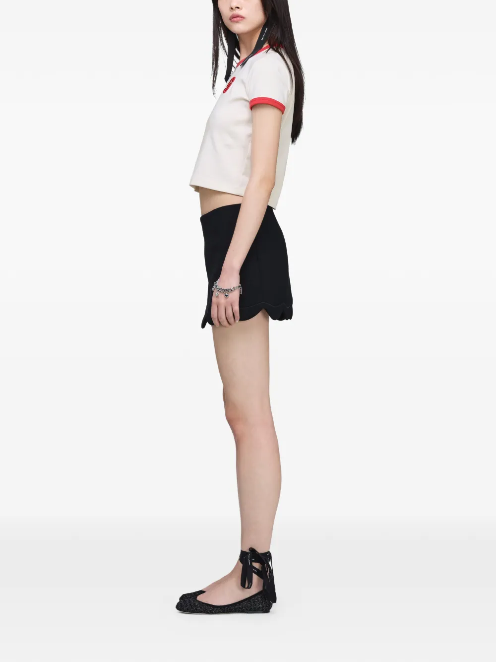 Marc Jacobs Mini-rok met geborduurde madelief Zwart
