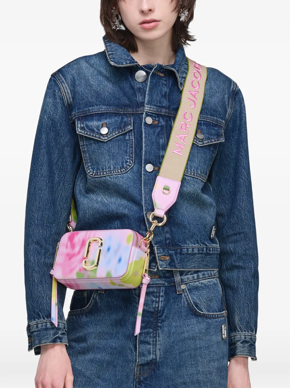 Marc Jacobs The Blured Floral Snapshot schoudertas met bloemenprint Roze