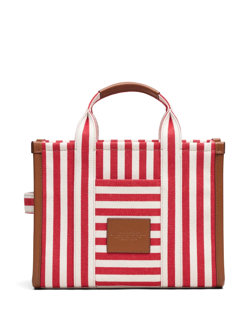 Marc Jacobs The Medium shopper met gestreept canvas Rood