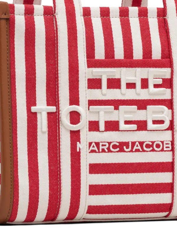 Marc Jacobs ザ ストライプ キャンバス ハンドバッグ M | レッド 