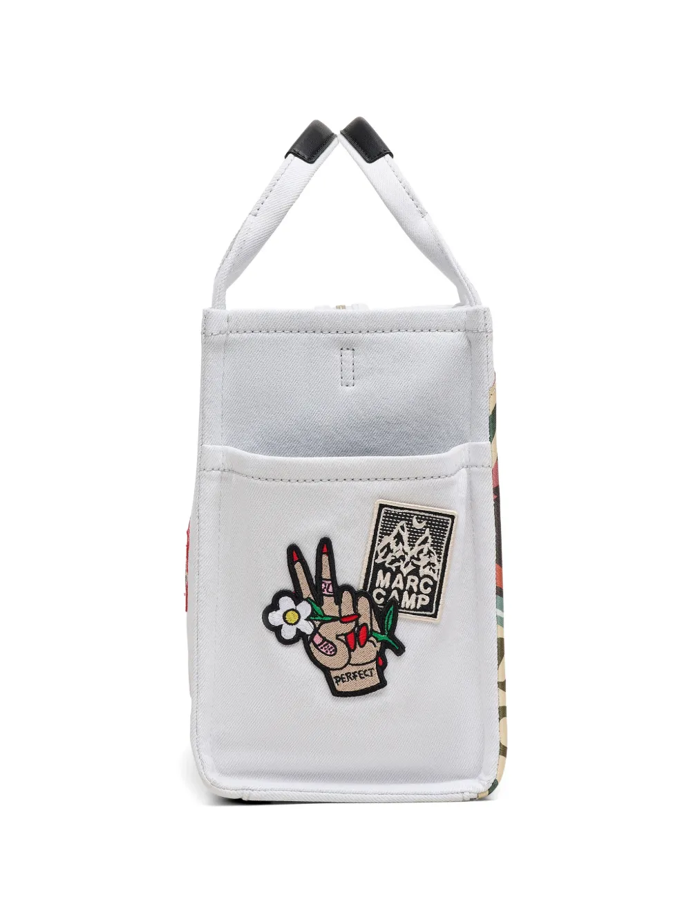 Marc Jacobs Medium The Camp denim shopper met patchwork Blauw