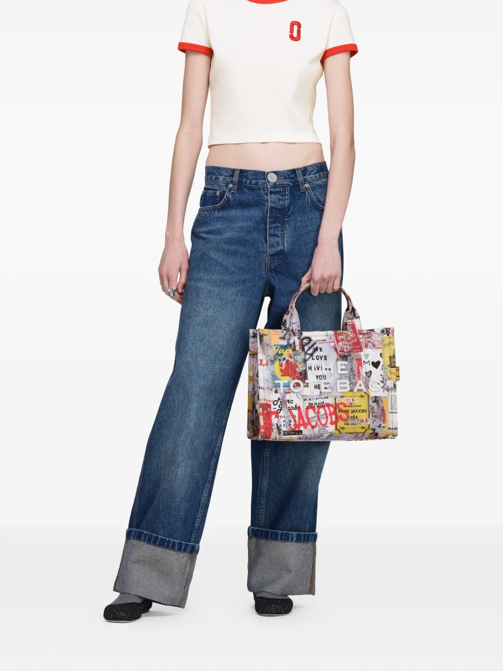 Marc Jacobs The Pop Americana medium canvas shopper Beige