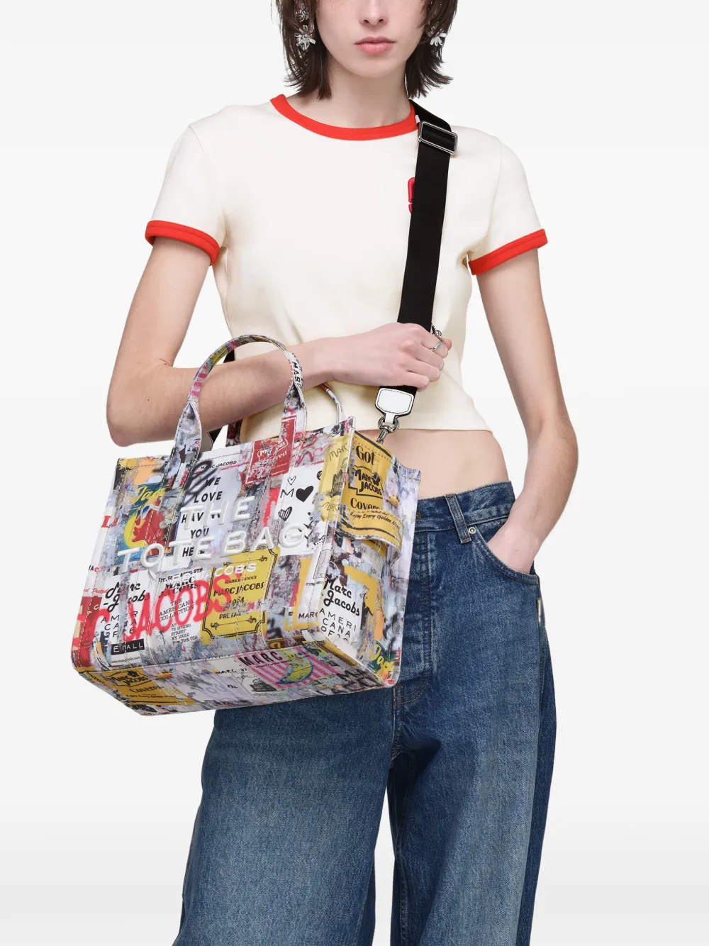 Marc Jacobs The Pop Americana medium canvas shopper Beige