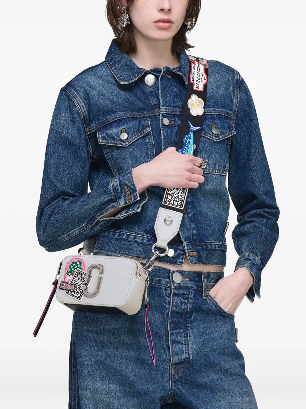 Marc Jacobs The Camp Snapshot schoudertas met patchwork Blauw