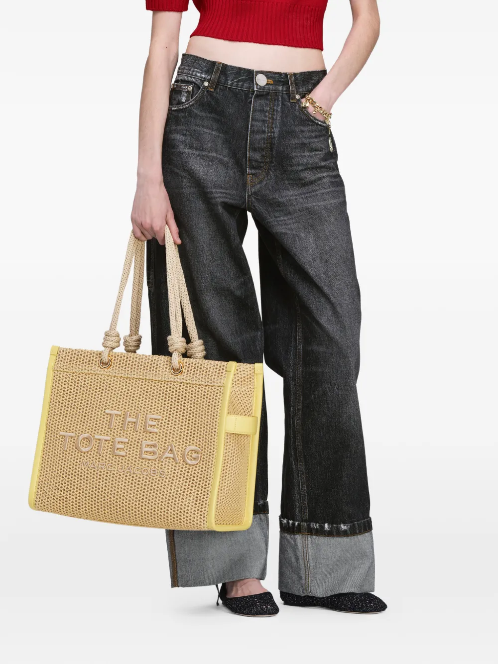 Marc Jacobs The Woven grote shopper Beige