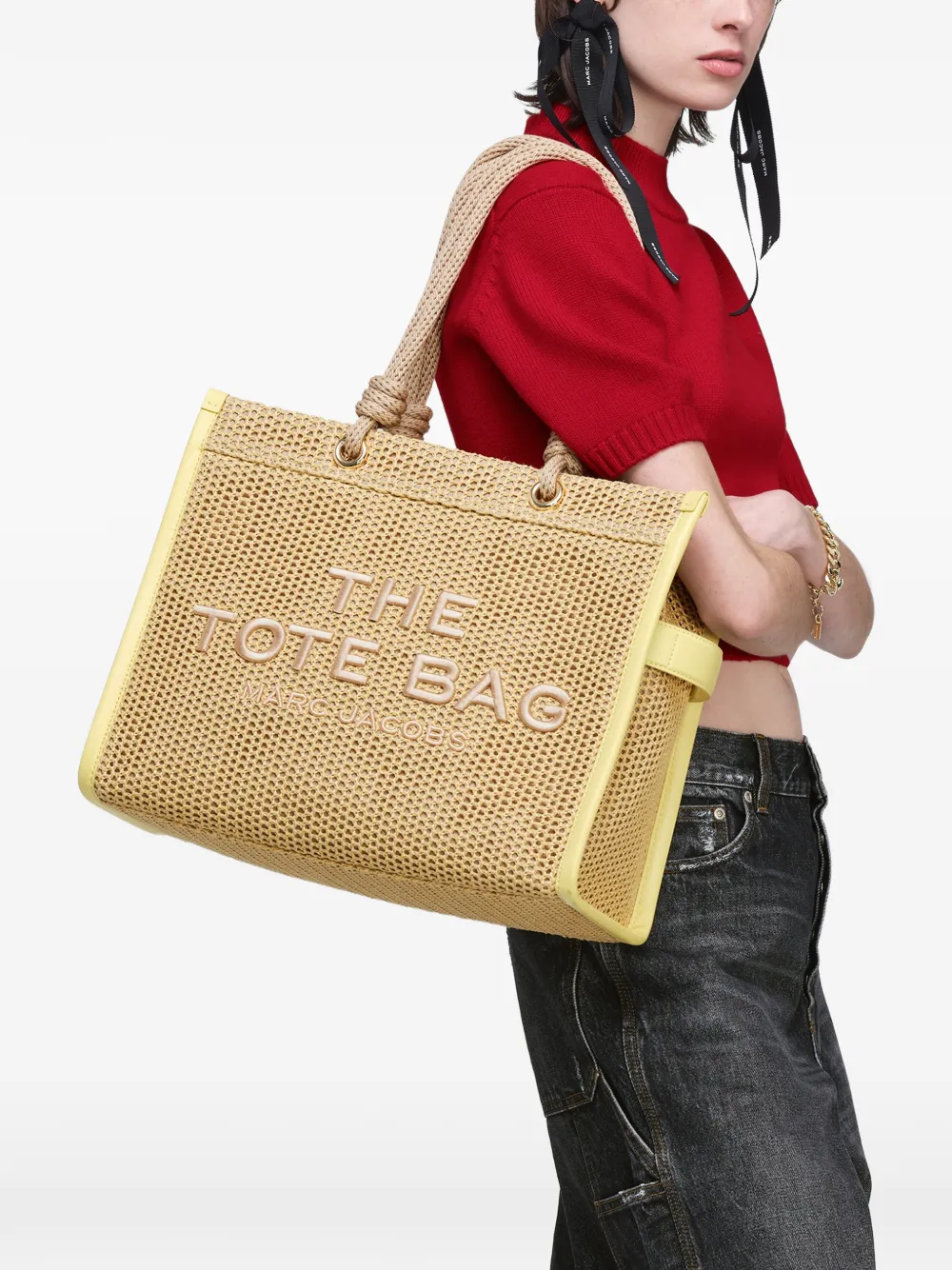 Marc Jacobs The Woven grote shopper Beige