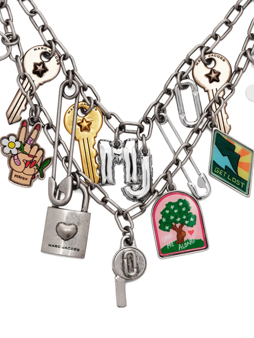  Marc Jacobs Collar The Pop Americana Con Charm - Plateado 