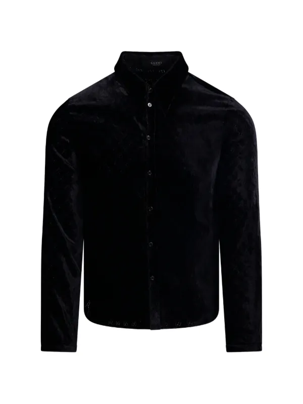 Gucci Stretch Gg Velvet Devoré Shirt in Black