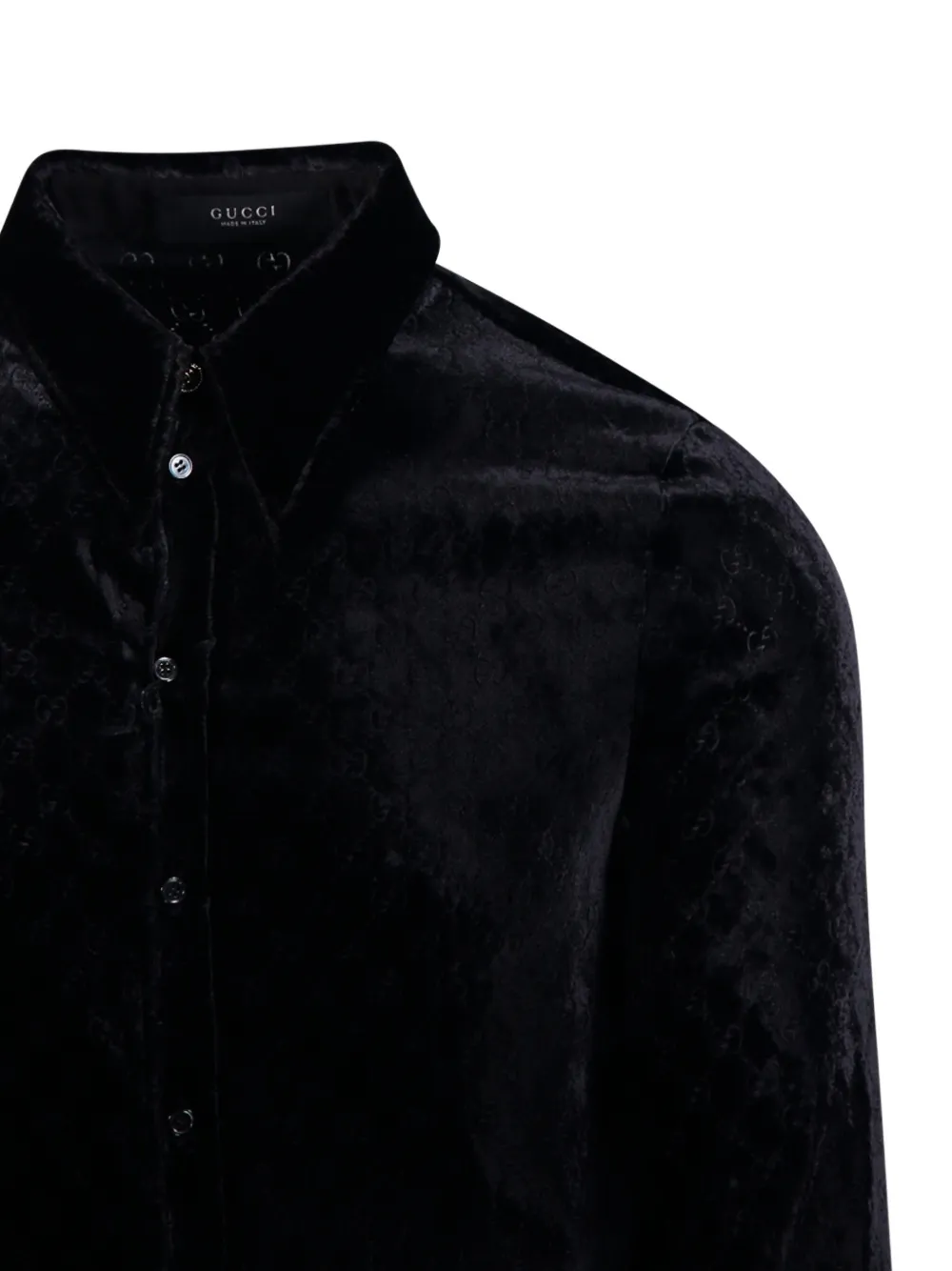 Gucci Stretch Gg Velvet Devoré Shirt in Black, view 4