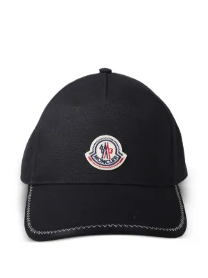 Moncler Gabardine Cotton Baseball Cap | Blue | FARFETCH