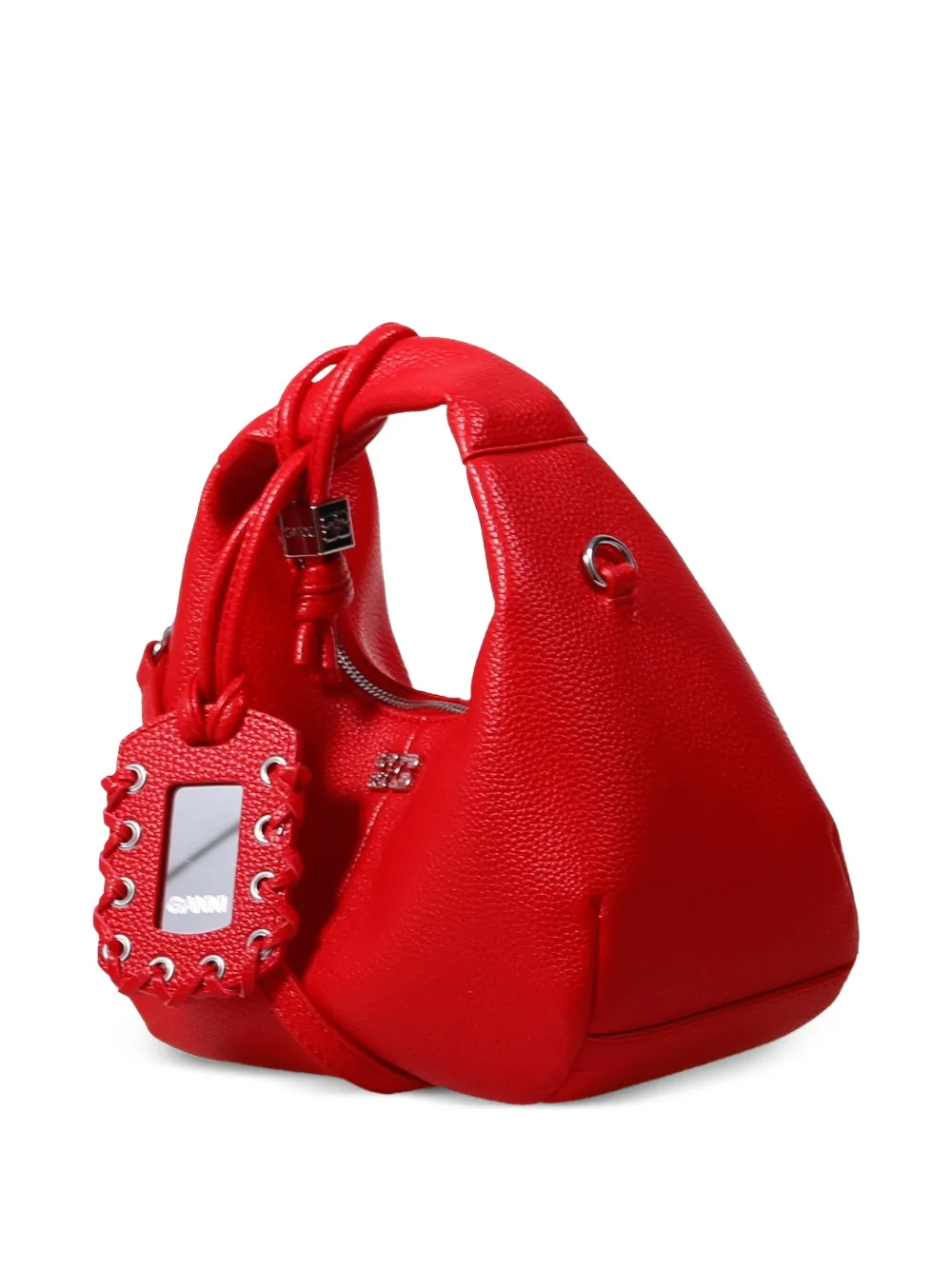 GANNI Mini Hobo shopper met kanten detail Rood