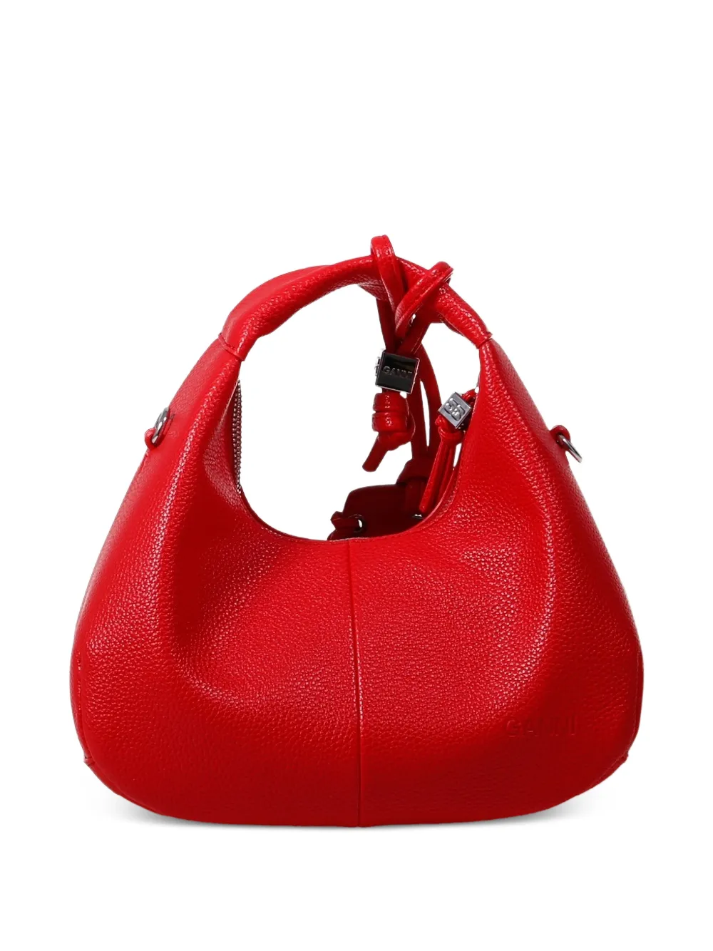 GANNI Mini Hobo shopper met kanten detail Rood